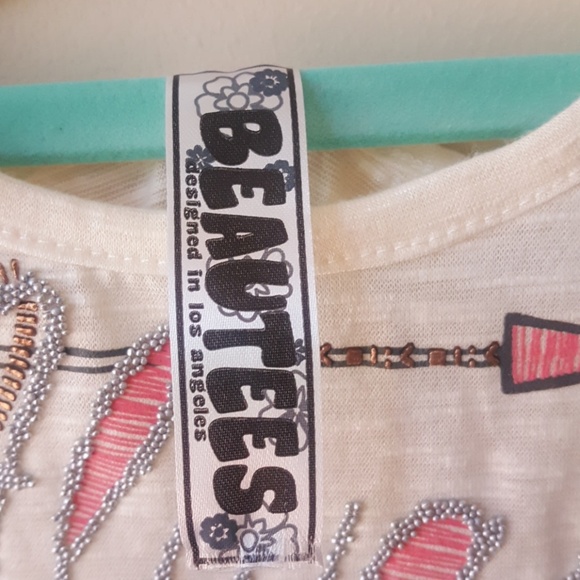 NWOT Embellished Boho Lacey Crop Top - Picture 3 of 4